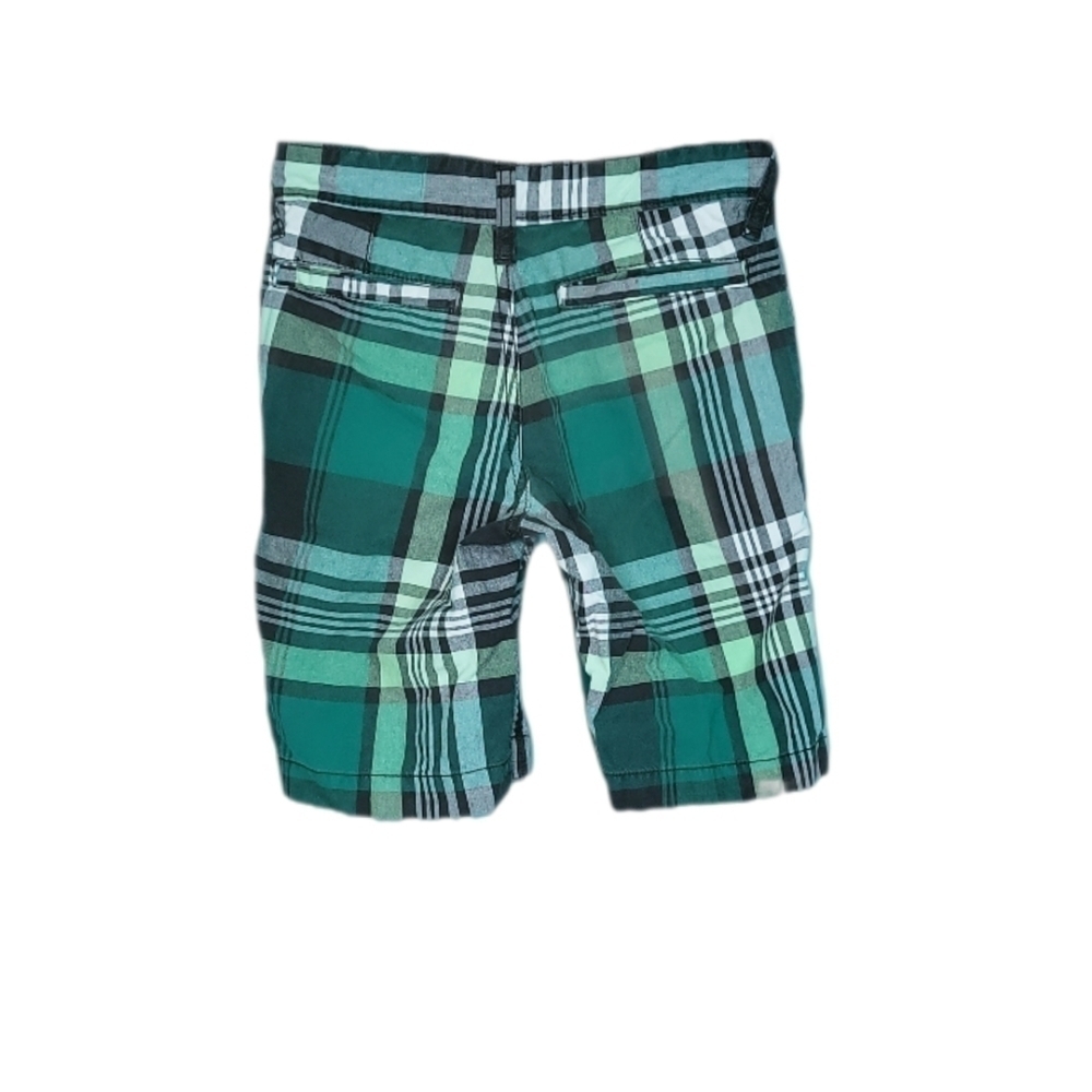Old Navy Green and White Plaid Little Boy's Dress Shorts Size 6 - Picture 2 of 14